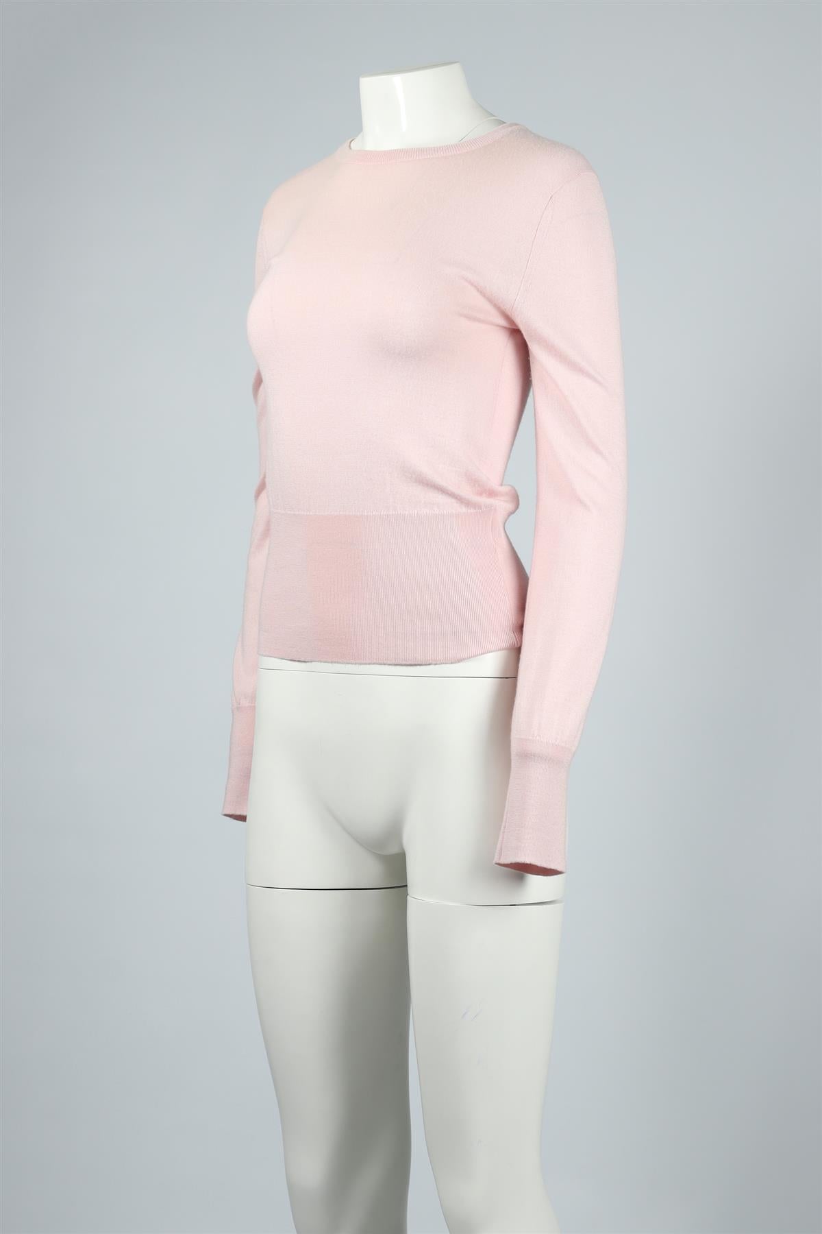 JOHN SMEDLEY + THE VAMPIRE'S WIFE PINK CASHMERE BLEND SWEATER SMALL