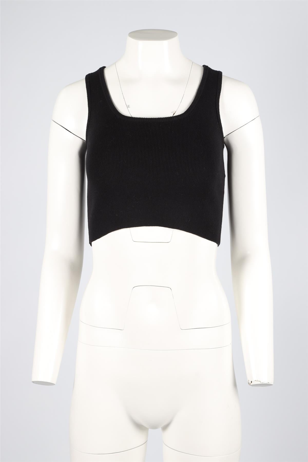 SABLYN BLACK CROPPED KNIT TOP XSMALL