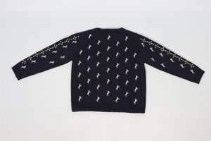 CHLOÉ NAVY KIDS GIRLS COTTON BLEND SWEATER 4 YEARS