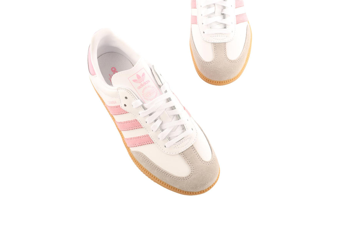 ADIDAS WHITE SAMBA CLOUD WHITE/ LIGHT PINK/ GUM SNEAKERS EU 37 1/3 UK 4.5 US 5