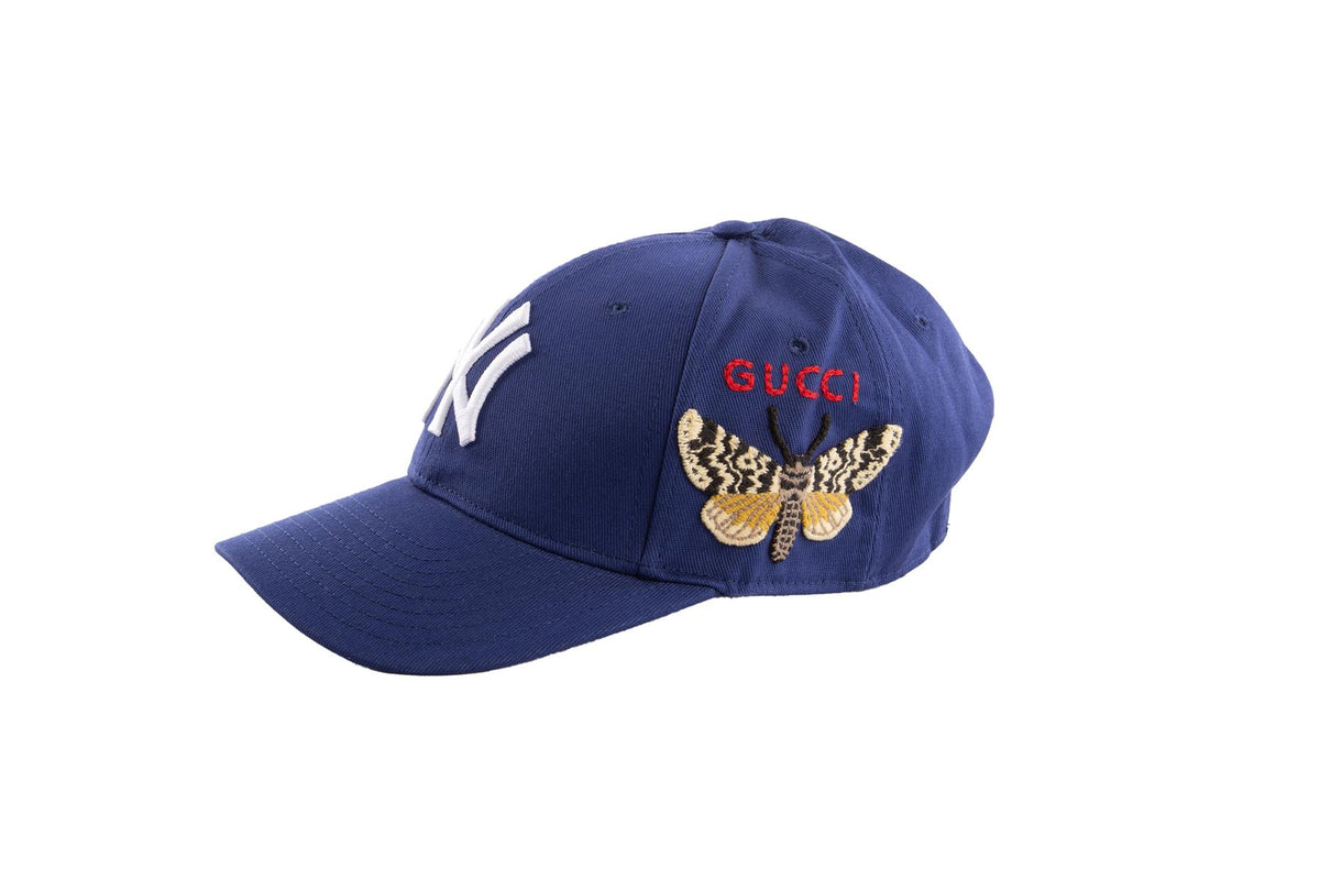 GUCCI + NEW YORK YANKEES BLUE COTTON BASEBALL CAP 57-61 CM