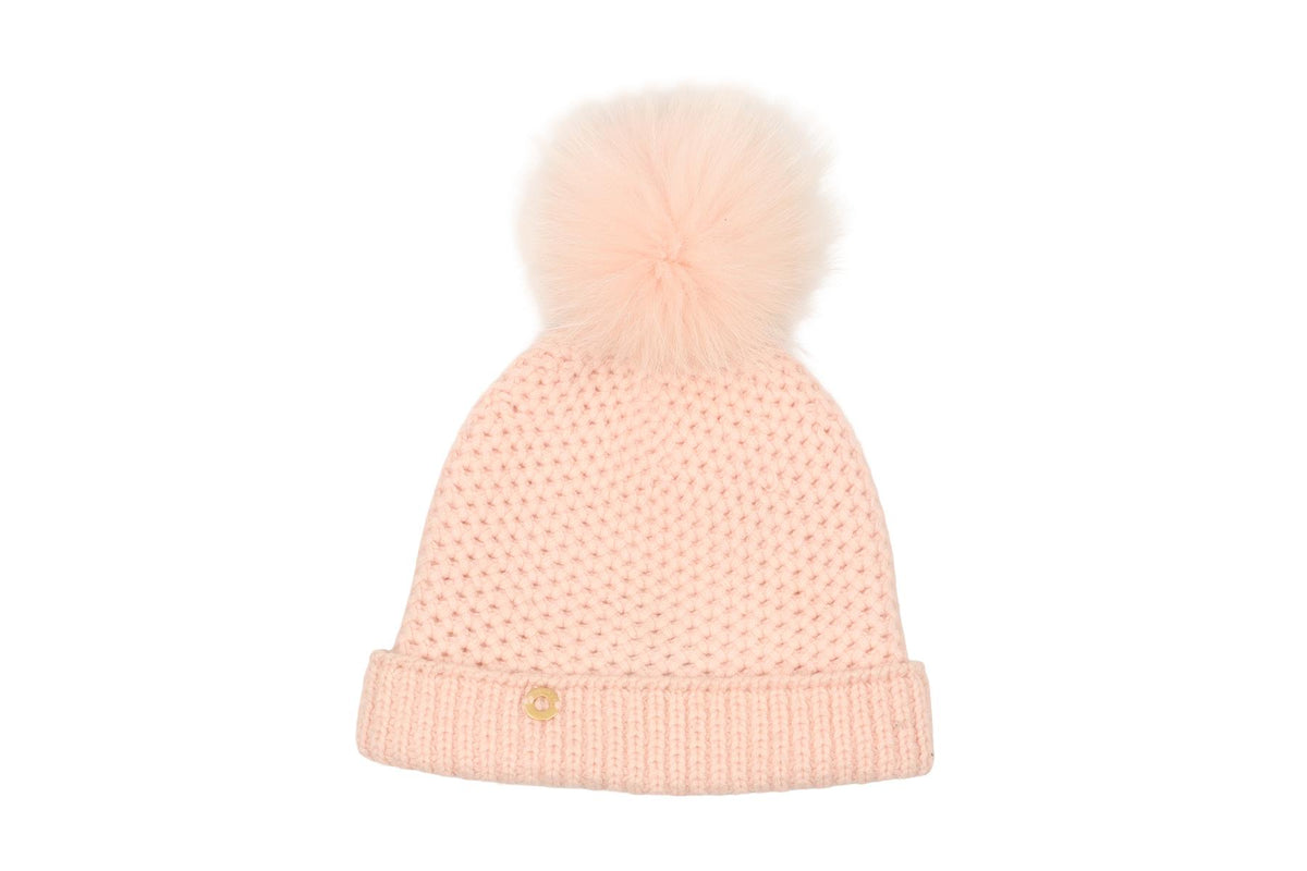 LORO PIANA PINK KIDS GIRLS BEANIE AND SCARF MEDIUM