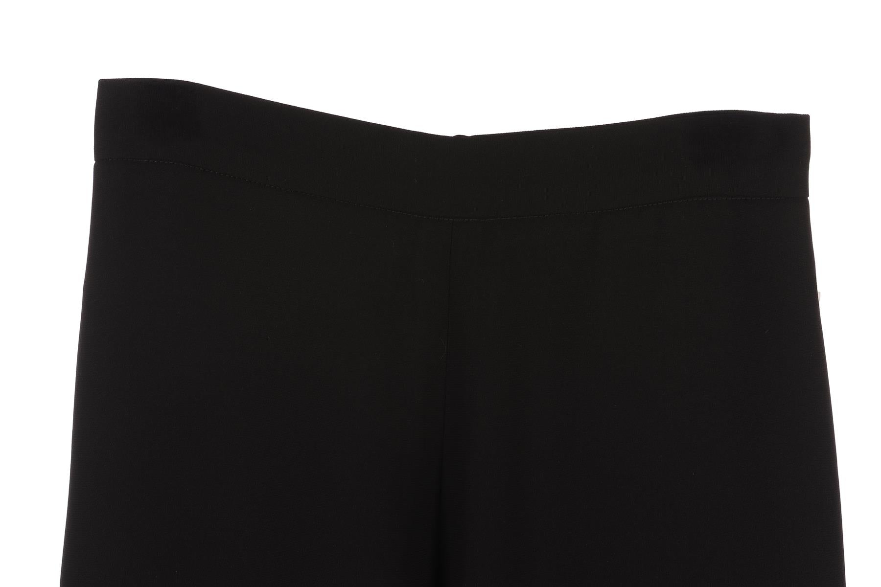 BRANDON MAXWELL BLACK CREPE WIDE LEG PANTS US 2 UK 6