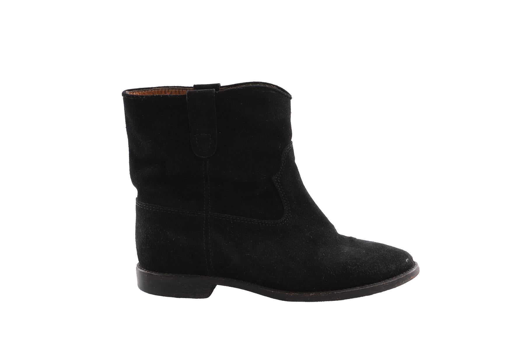 ISABEL MARANT ÉTOILE BLACK SUEDE ANKLE BOOTS EU 39