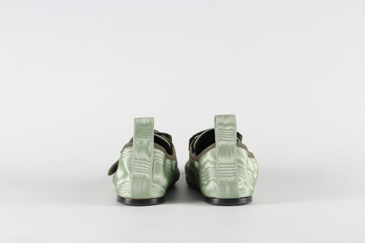 LOEWE GREEN GROSGRAIN LOAFERS EU 39 UK 6 US 9