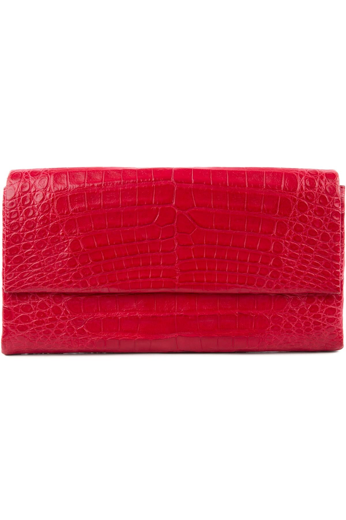 NANCY GONZALEZ RED CROCODILE CLUTCH