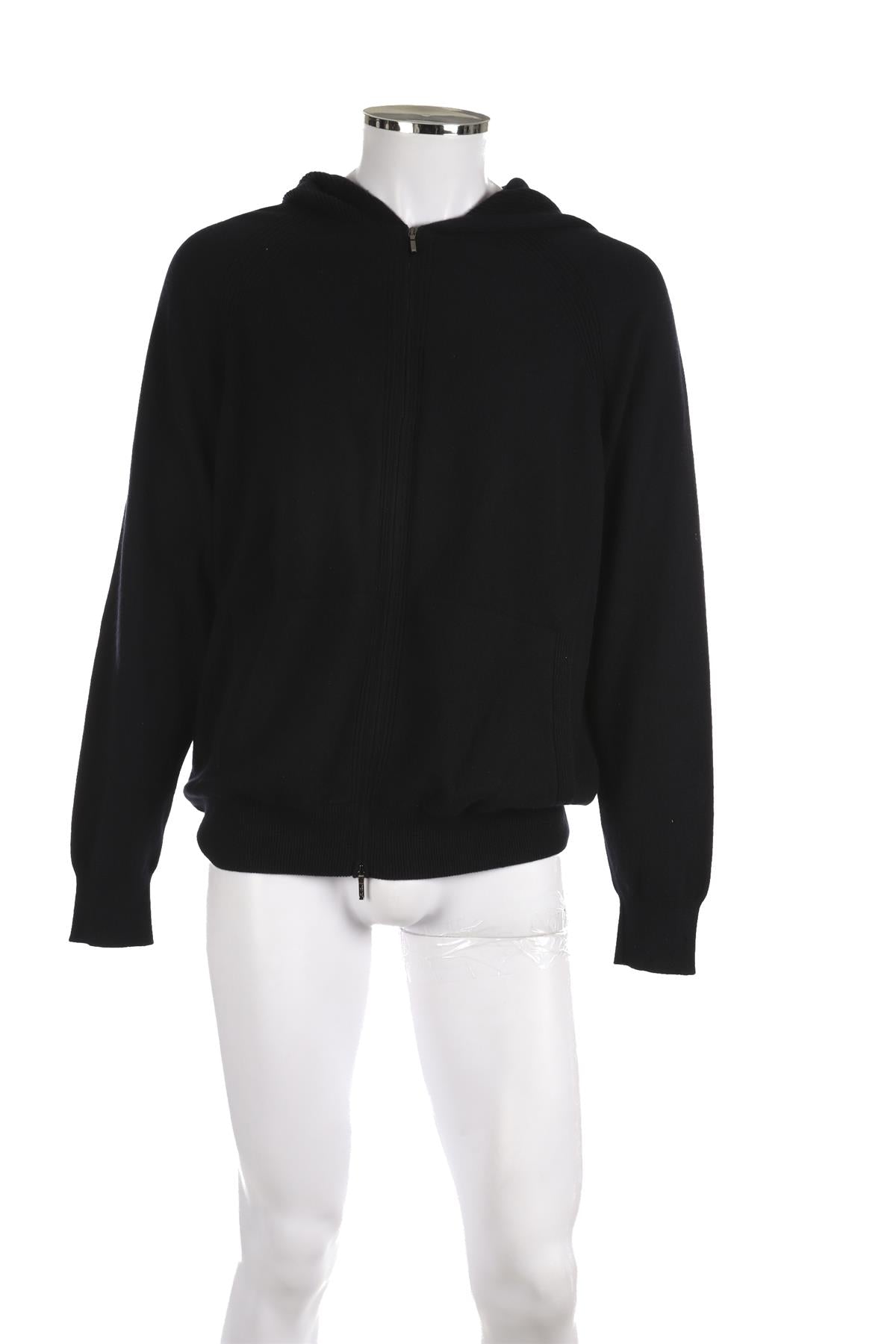 LORO PIANA NAVY MEN'S CASHMERE HOODIE XLARGE