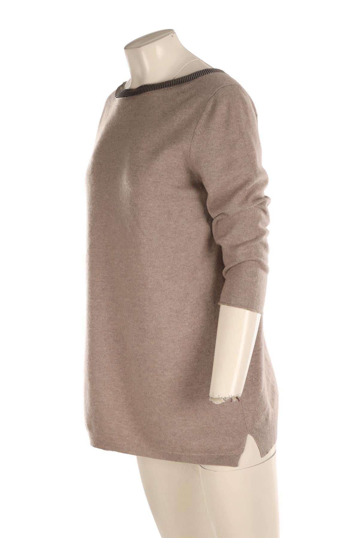 BRUNELLO CUCINELLI BEIGE CASHMERE SWEATER XLARGE