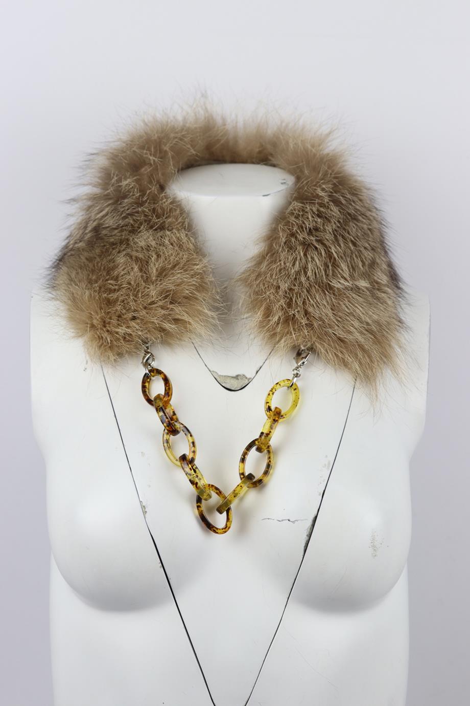 S MAX MARA FOX FUR AND SILK COLLAR