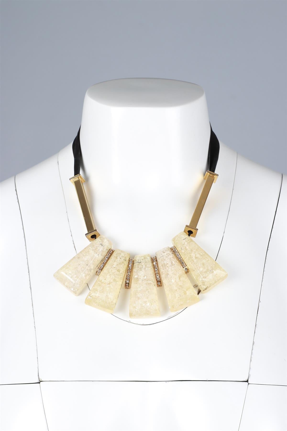 MARNI GOLD ACRYLIC NECKLACE