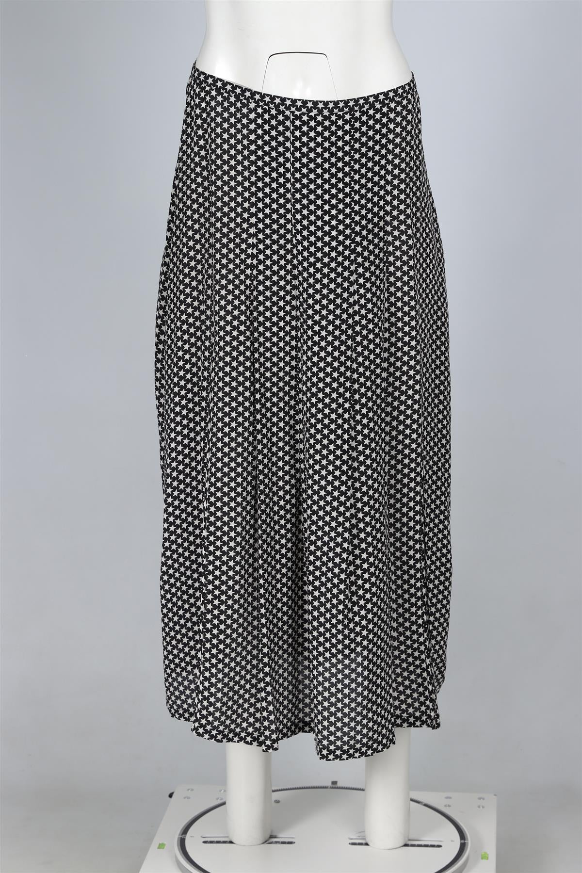 RIXO BLACK SILK MIDI SKIRT LARGE