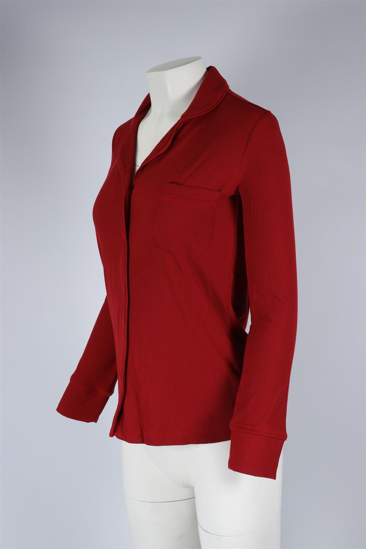 SKIMS RED MODAL PYJAMA TOP SMALL