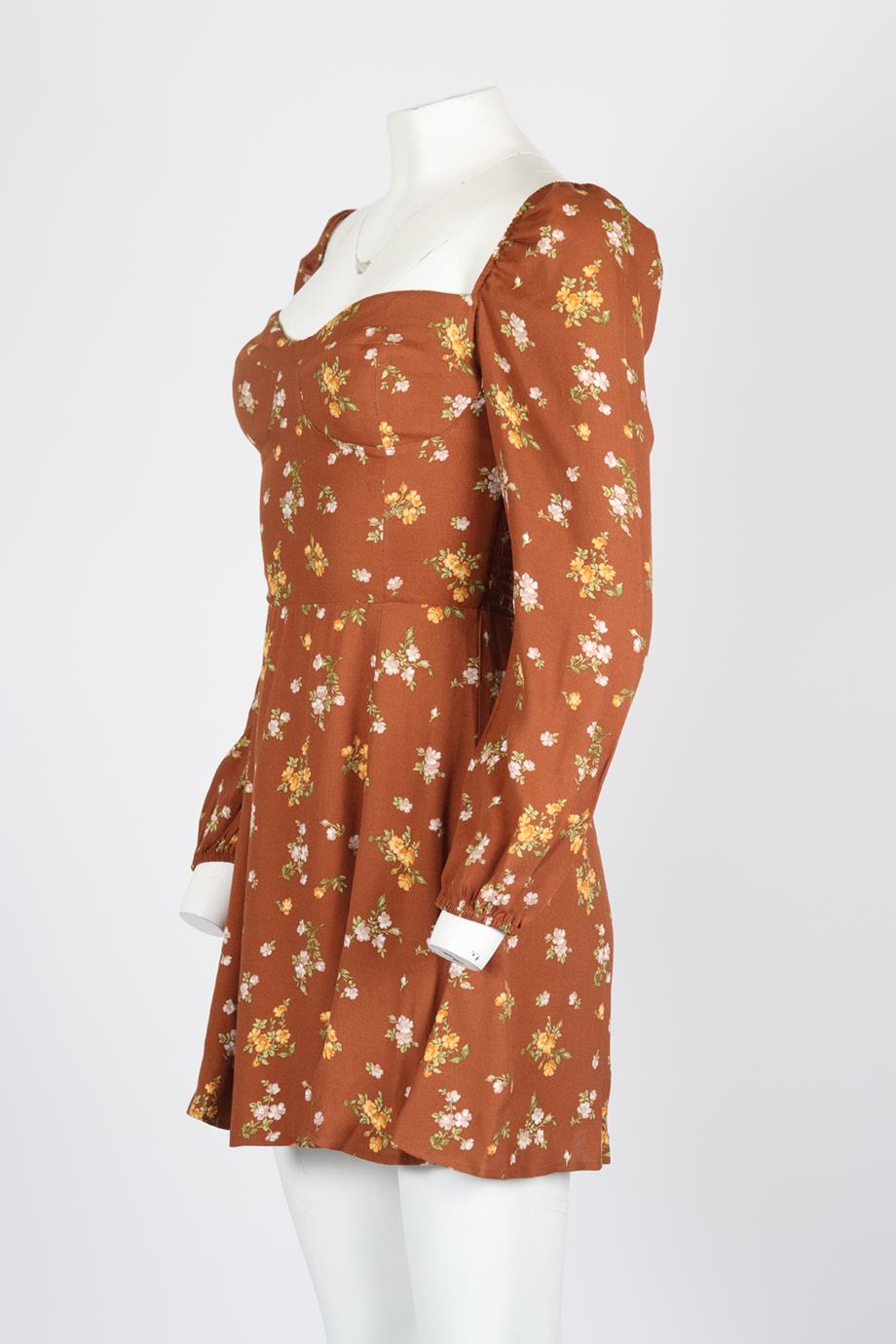 REFORMATION FLORAL PRINT CREPE MIDI DRESS US 6 UK 10