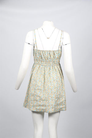 FAITHFULL THE BRAND FLORAL PRINT CHIFFON MINI DRESS SMALL