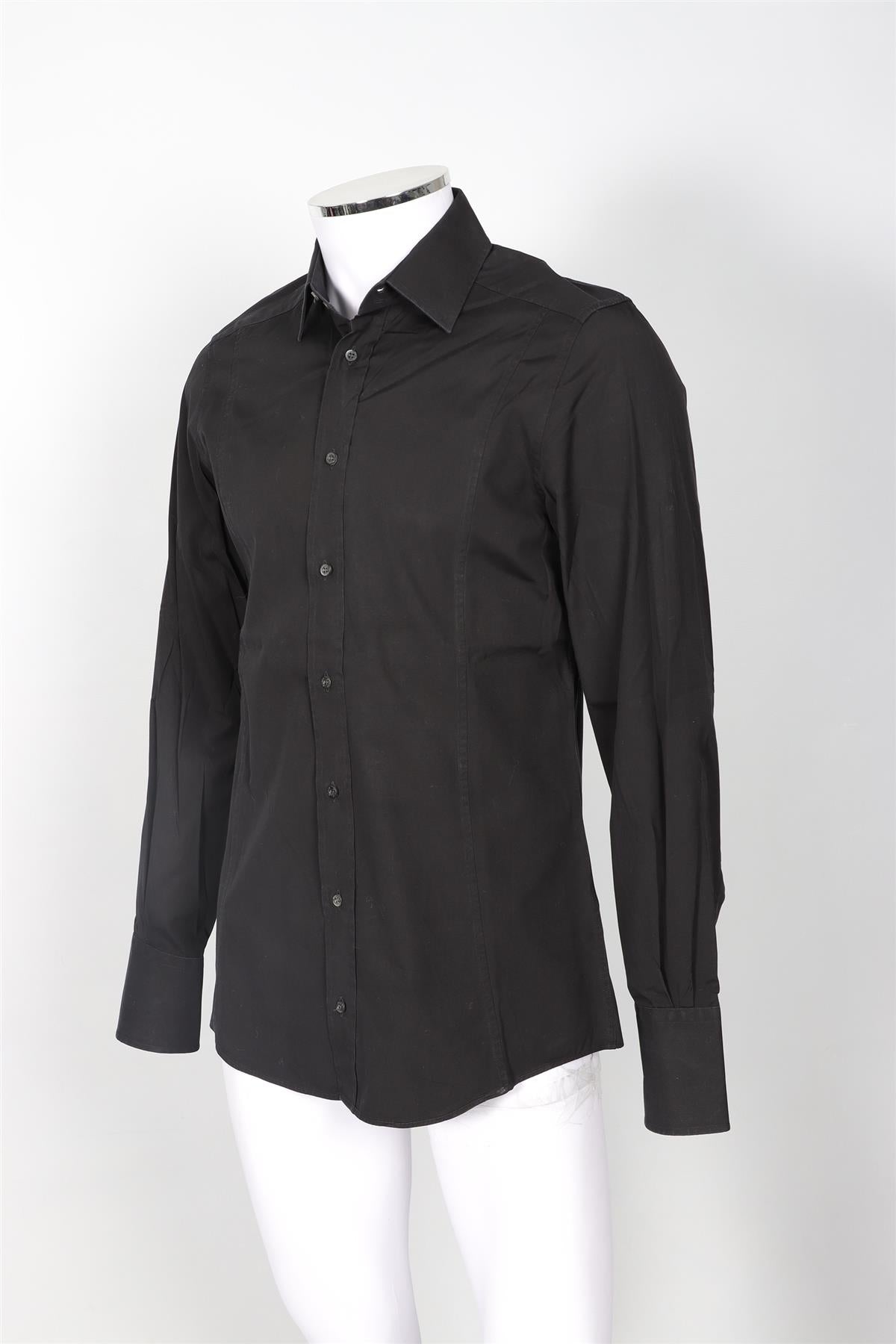 GUCCI BLACK MEN'S COTTON SHIRT UK/US COLLAR 15 3/4, UK/US CHEST 40