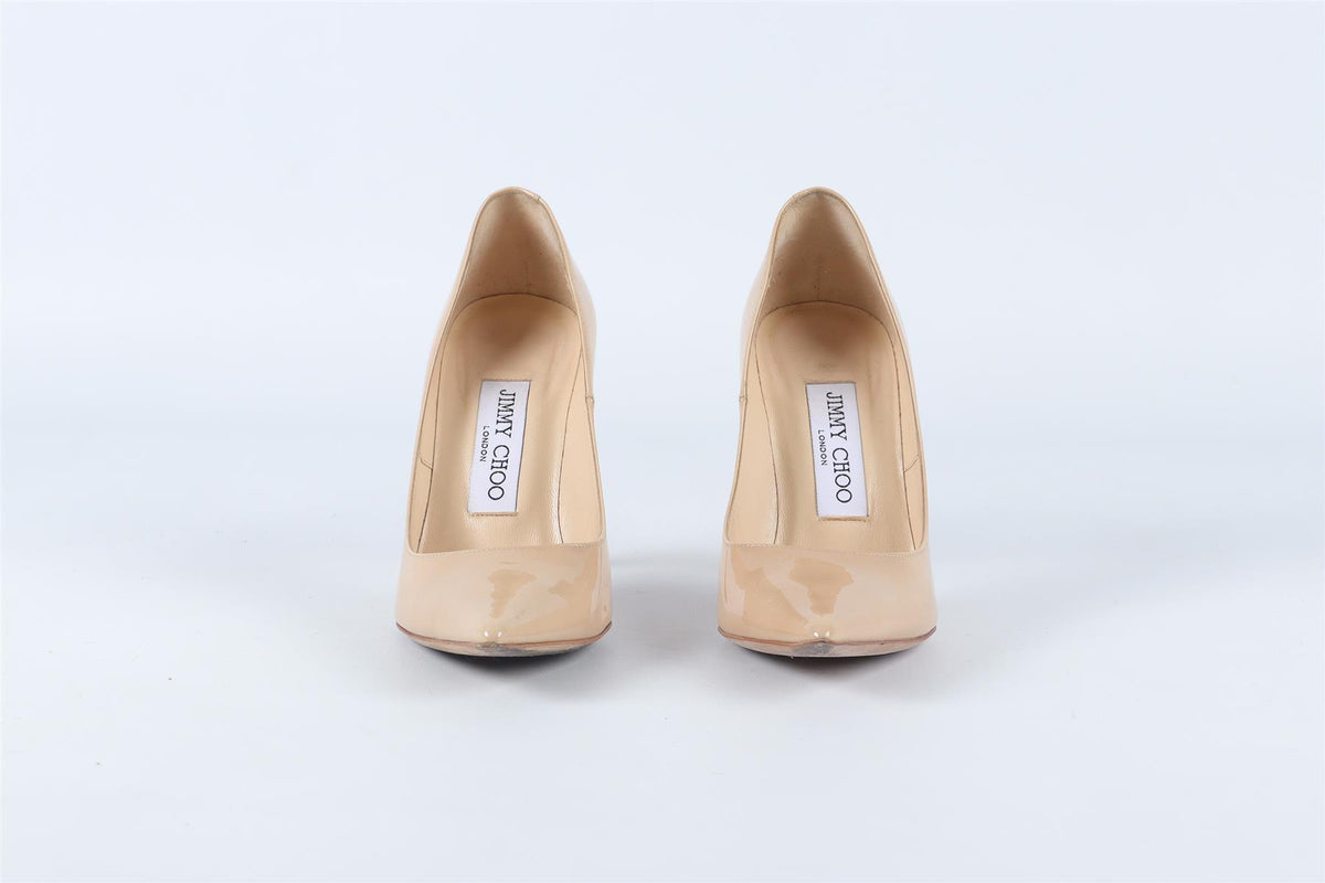 JIMMY CHOO BIEGE PATENT LEATHER PUMPS EU 34.5 UK 1.5 US 4.5