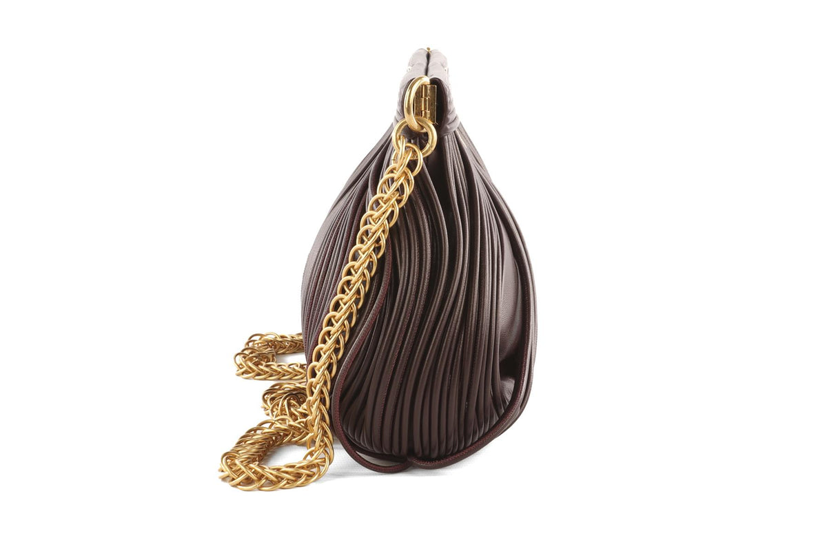 PROENZA SCHOULER BURGUNDY ROLO FRINGE LEATHER SHOULDER BAG