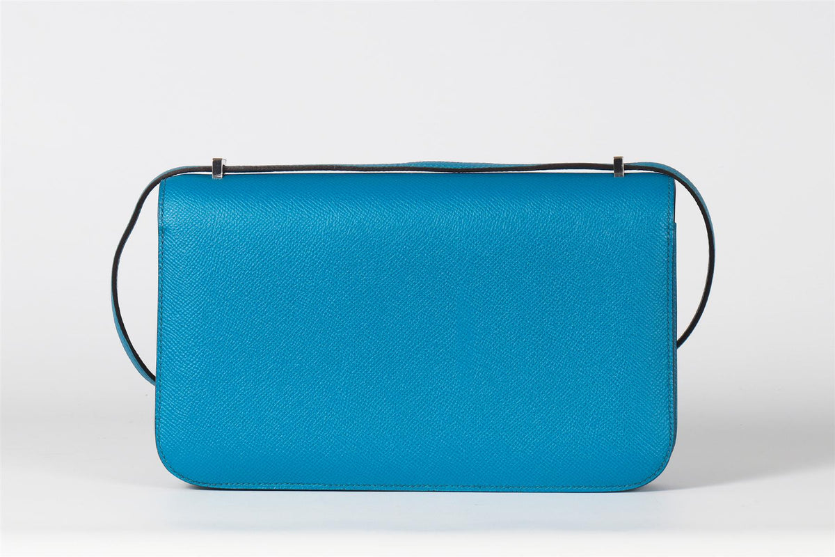 HERMÈS BLUE 2014 CONSTANCE ELAN EPSOM LEATHER SHOULDER BAG