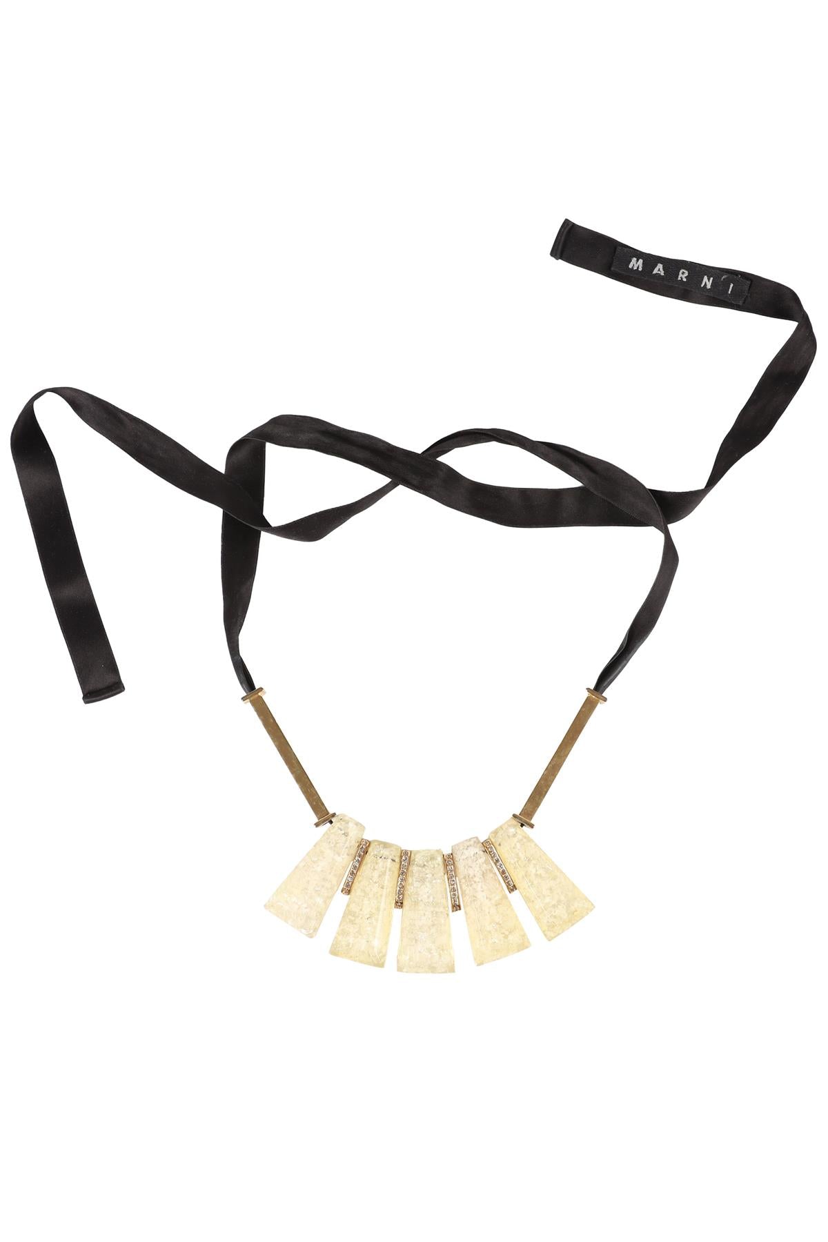 MARNI GOLD ACRYLIC NECKLACE