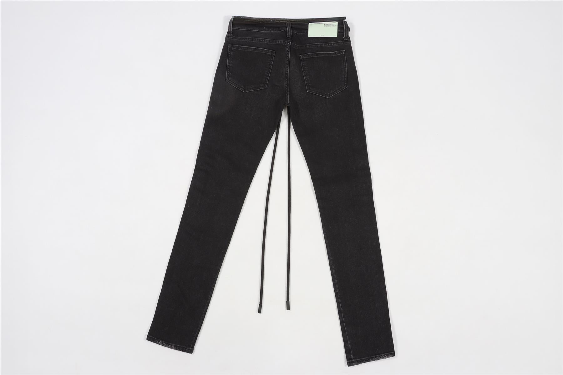 OFF-WHITE BLACK MID RISE SKINNY JEANS W25 UK 6-8