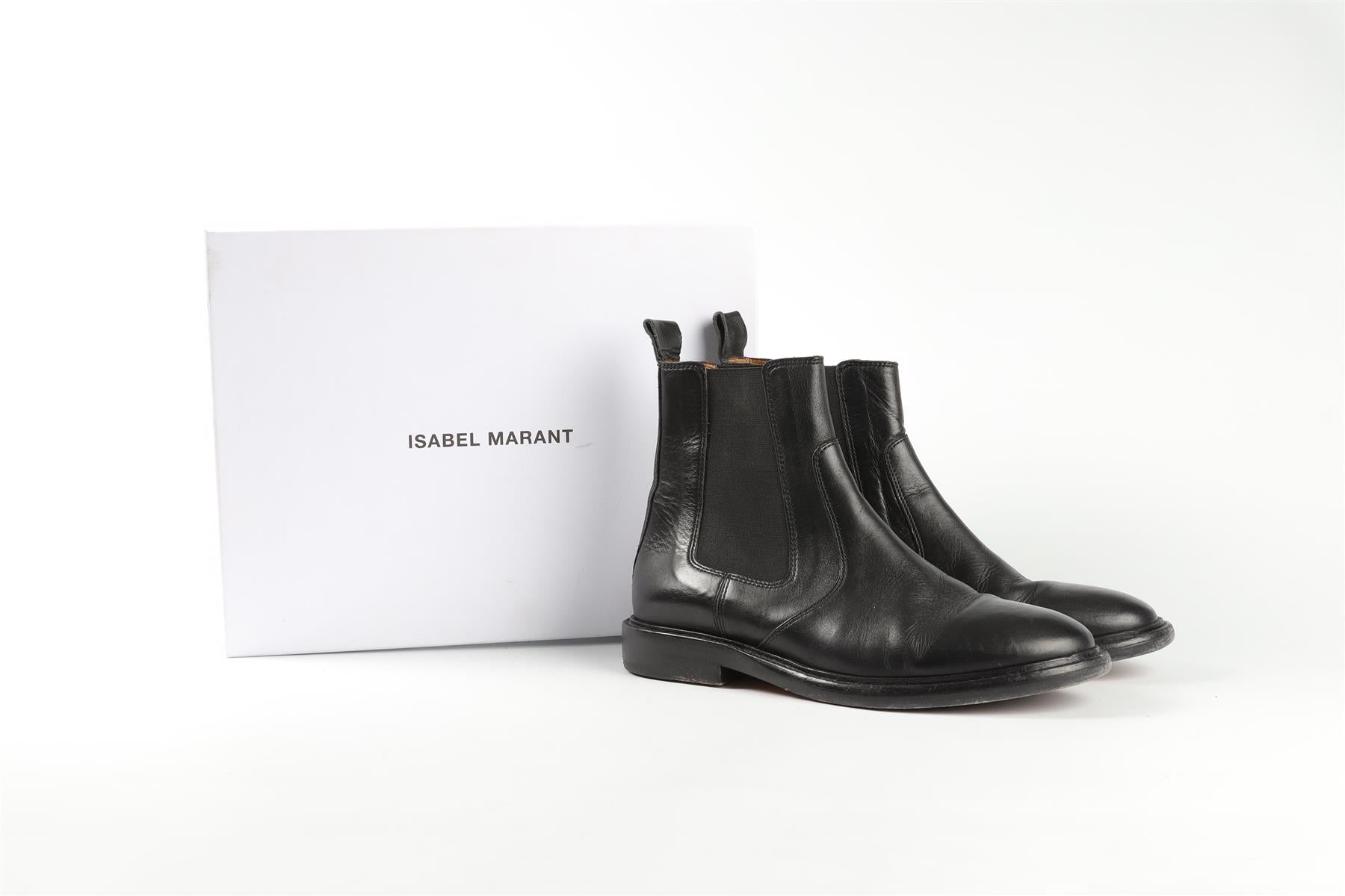 ISABEL MARANT BLACK LEATHER ANKLE BOOTS EU 38 UK 5 US 8