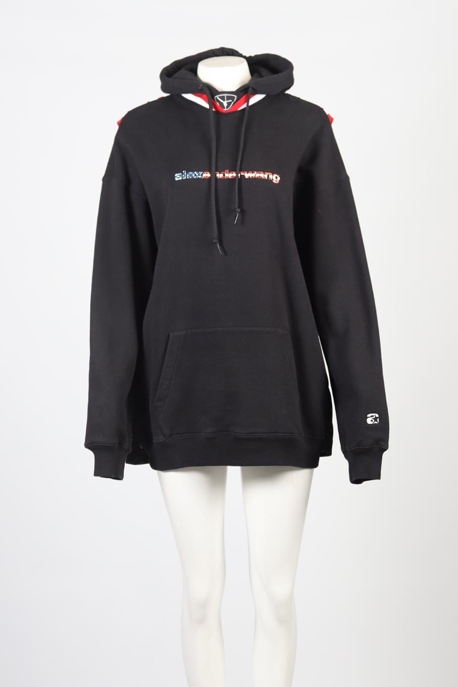 ALEXANDER WANG COTTON BLEND HOODIE LARGE
