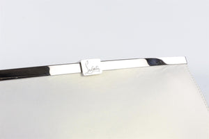 CHRISTIAN LOUBOUTIN WHITE PALMETTE MEDIUM LEATHER CLUTCH