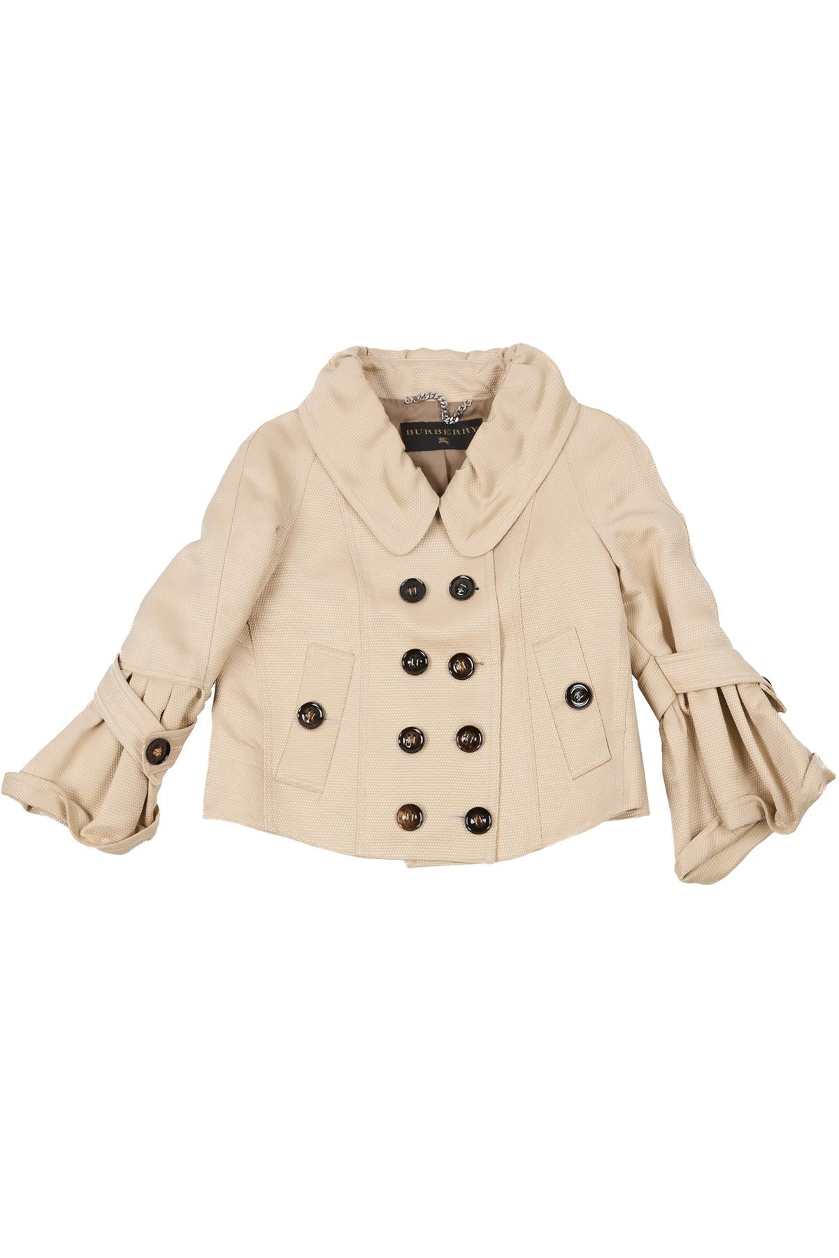 BURBERRY BEIGE SILK JACKET IT 38 UK 6