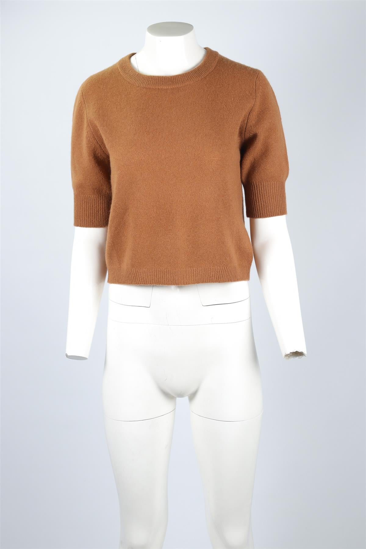 W. CASHMERE BROWN CASHMERE SWEATER MEDIUM