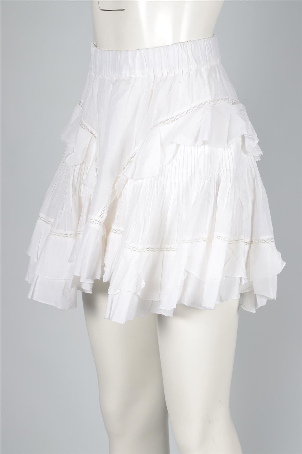ISABEL MARANT ETOILE WHITE COTTON MINI SKIRT FR 38 UK 10