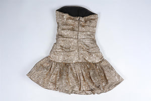 NADINE MERABI GOLD MINI DRESS XSMALL