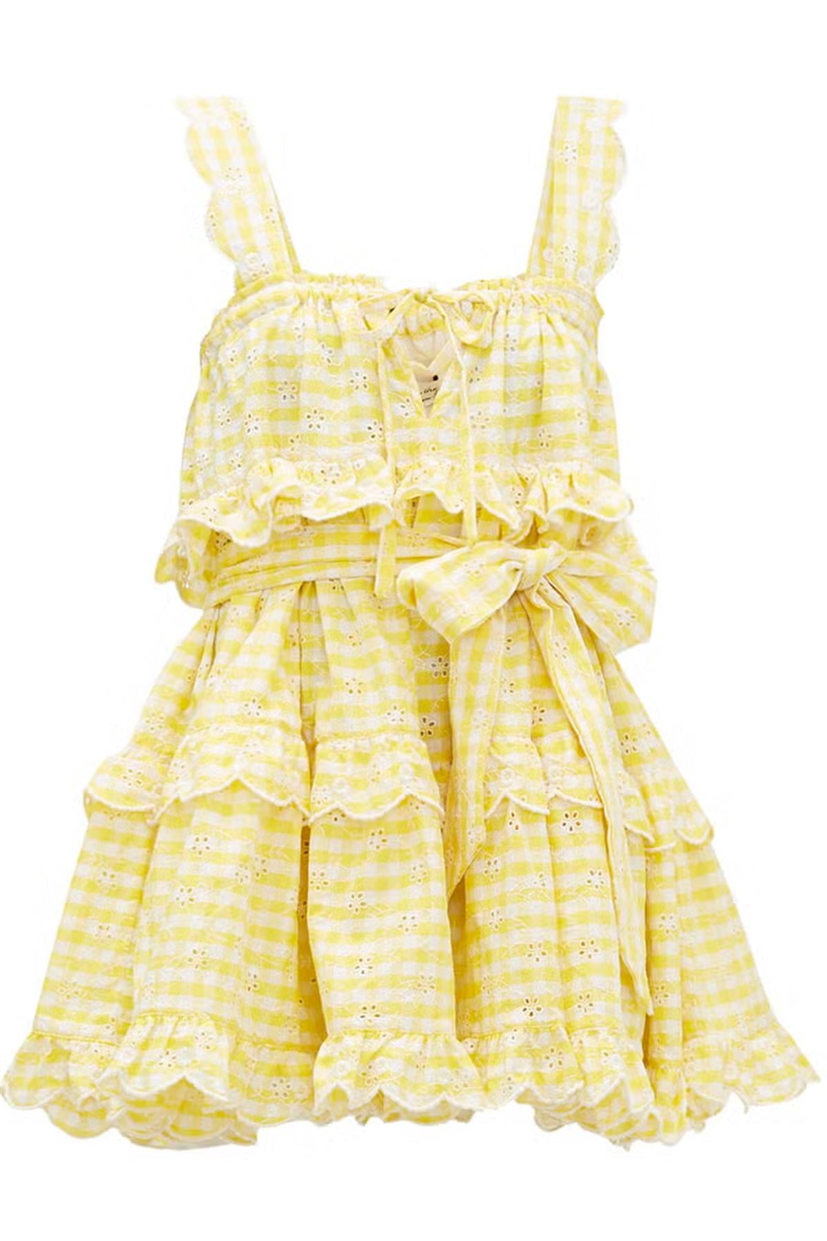 INNIKA CHOO YELLOW COTTON MINI DRESS UK 12/14