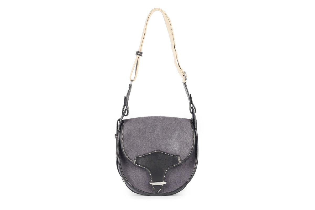 ISABEL MARANT BLUE BOTSY CANVAS AND LEATHER SHOULDER BAG
