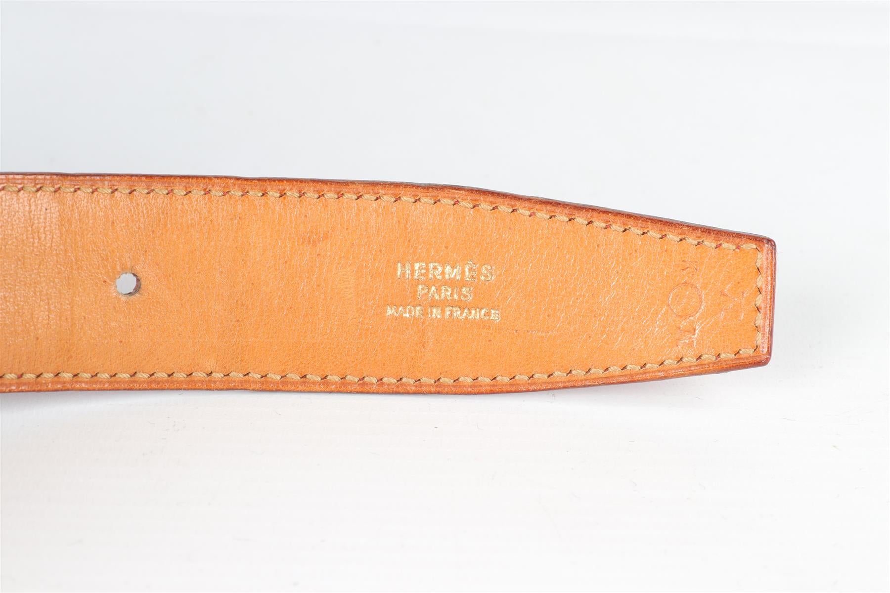 HERMÈS RED 1989 H 30 MM OSTRICH BELT