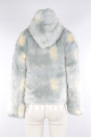 KITH BLUE COTTON FAUX FUR JACKET SMALL