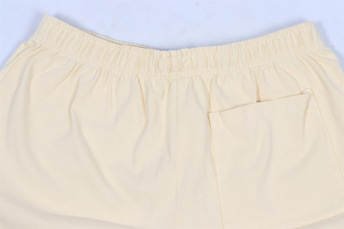 SPORTY & RICH YELLOW COTTON SHORTS SMALL