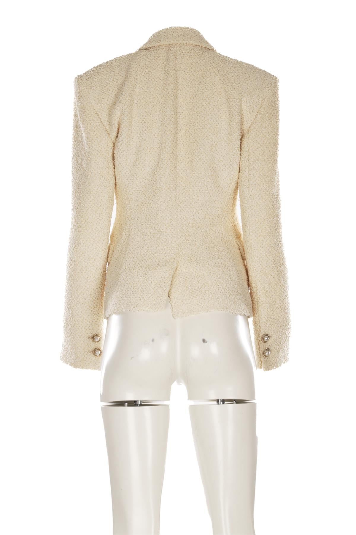 MAGDA BUTRYM CREAM TWEED BLAZER FR 36 UK 8