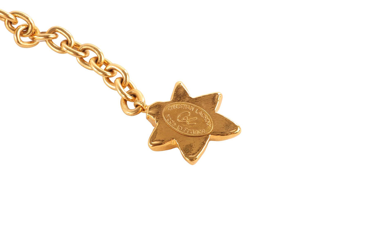 CHRISTIAN LACROIX GOLD ZODIAC GOLD TONE WAIST BELT