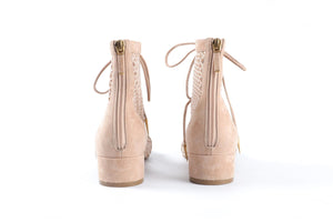 CHRISTIAN DIOR NUDE NAUGHTILY-D SUEDE ANKLE BOOTS EU 38 UK 5 US 8