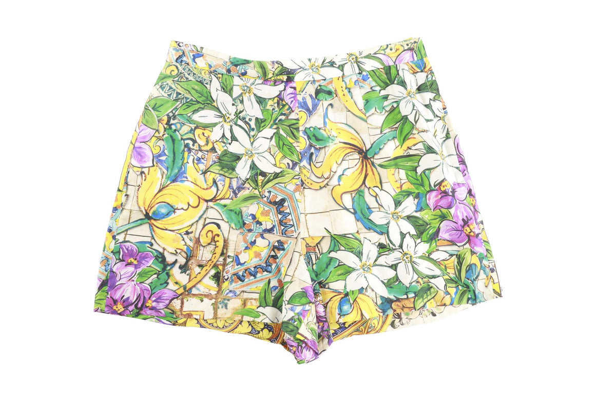 DOLCE & GABBANA MULTI SILK SHORTS IT 38 UK 6
