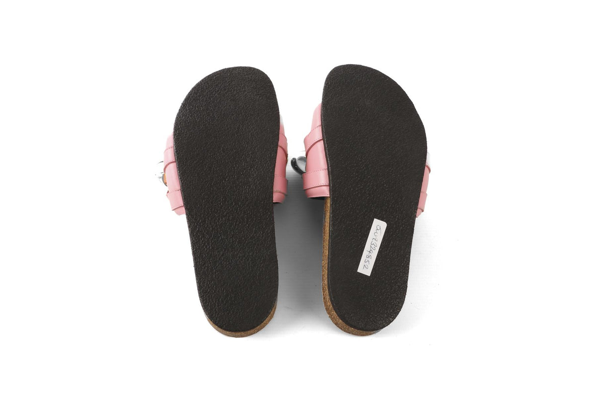 JW ANDERSON PINK LEATHER SLIDES EU 39 UK 6 US 9