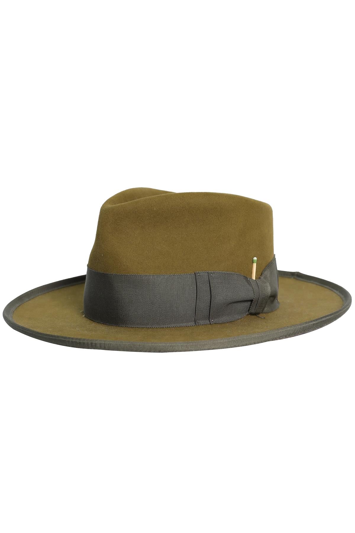 NICK FOUQUET GREEN FELT FEDORA 59 CM