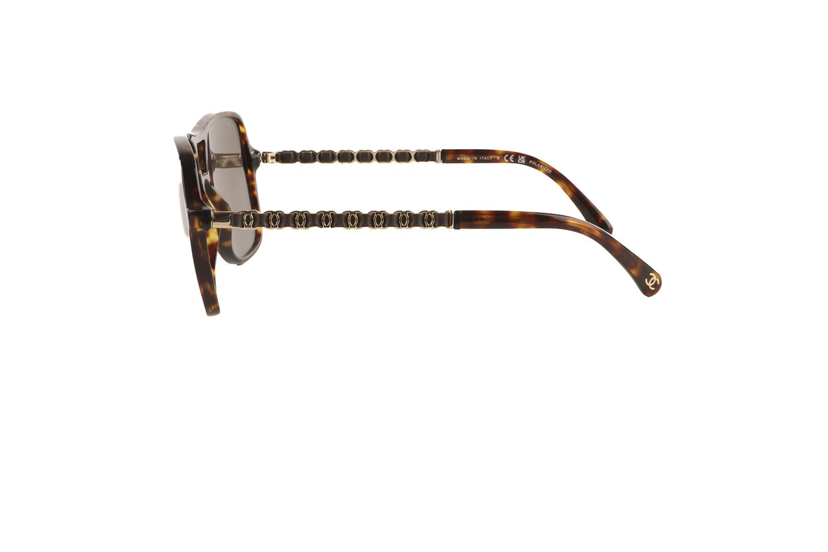 CHANEL BROWN D-FRAME ACETATE SUNGLASSES