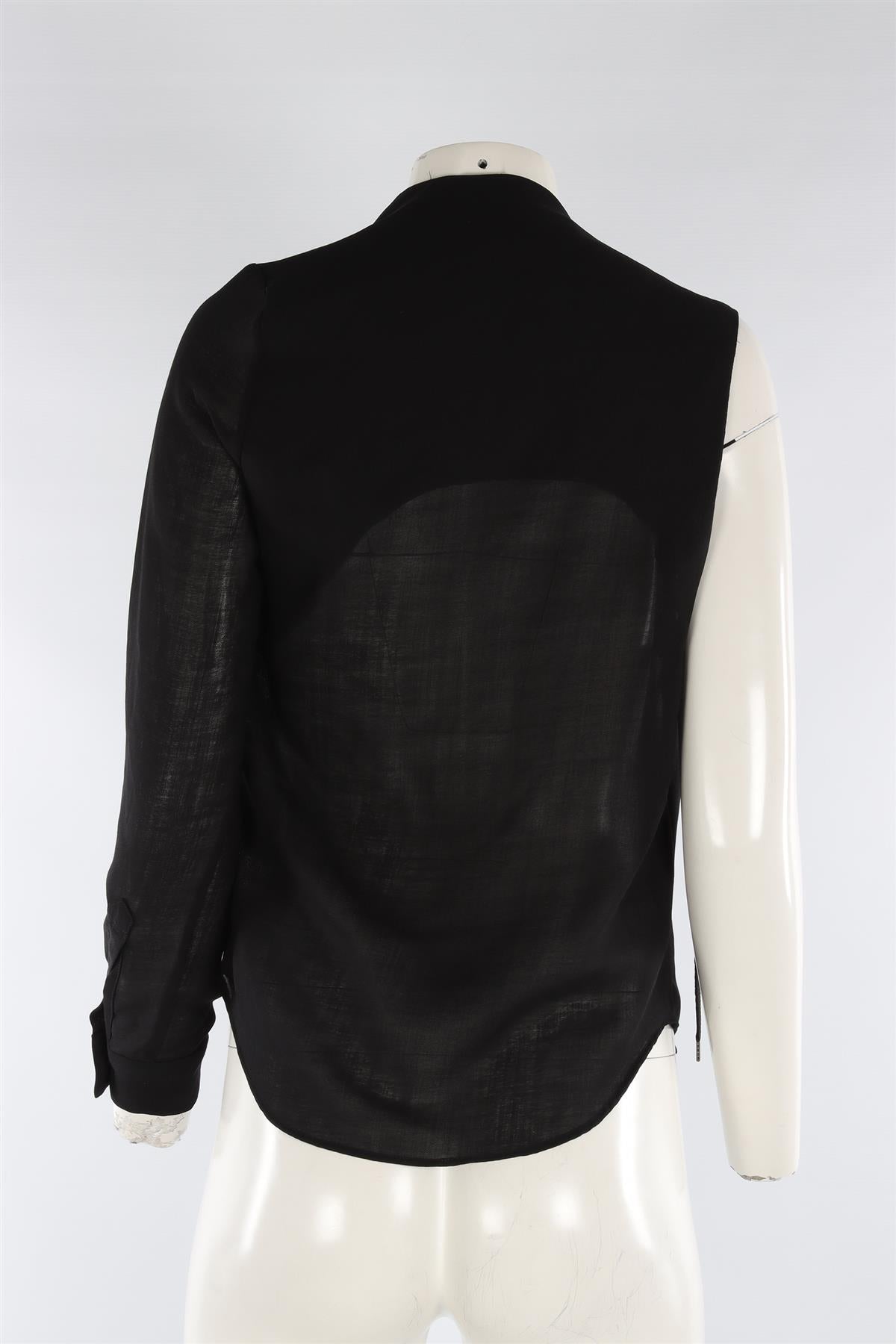 ANTHONY VACCARELLO BLACK WOOL TOP FR 36 UK 8
