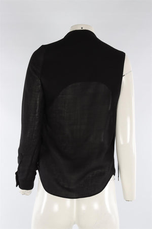 ANTHONY VACCARELLO BLACK WOOL TOP FR 36 UK 8