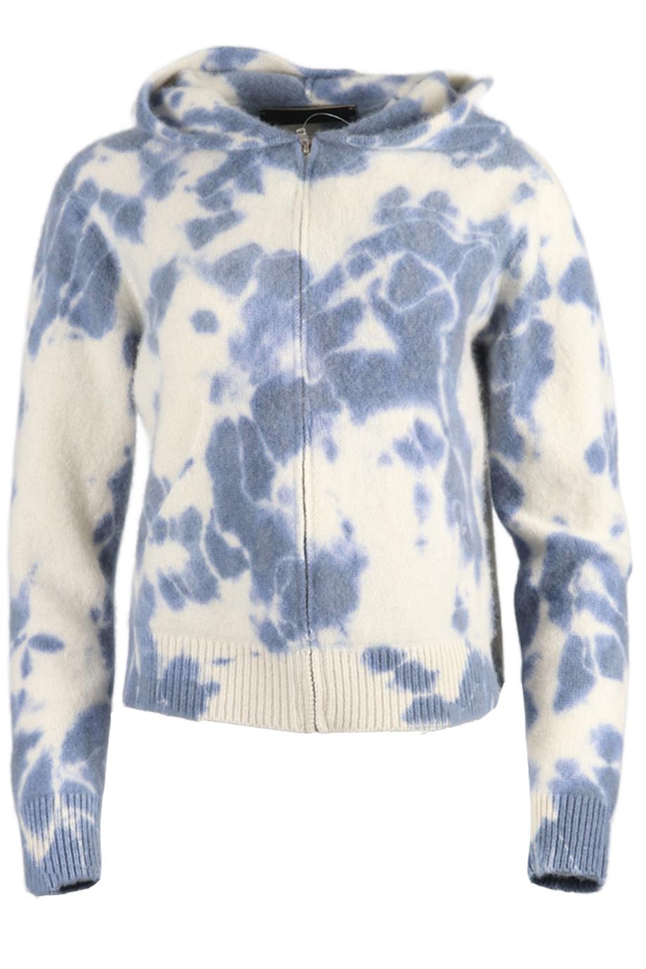 THE ELDER STATESMAN TIE DYED CASHMERE HOODIE LARGE