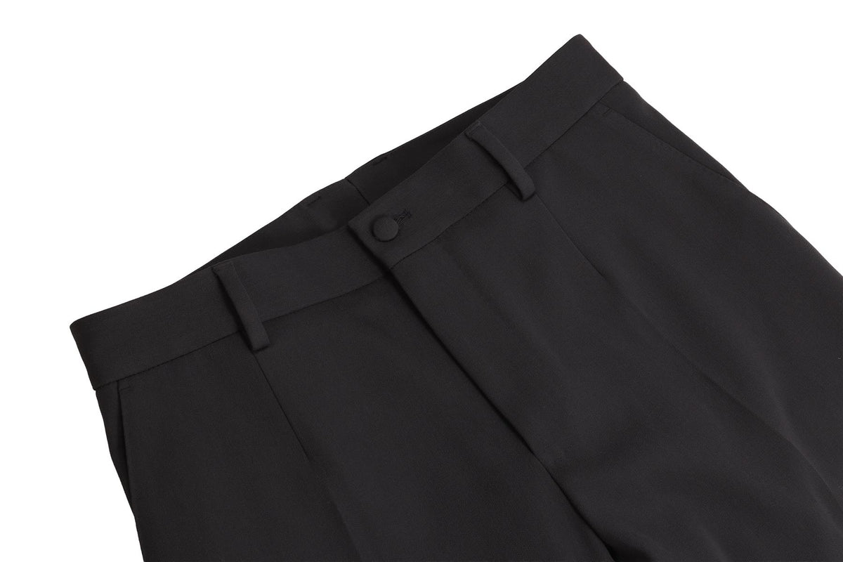 DOLCE & GABBANA GREY MEN'S WOOL STRAIGHT LEG PANTS IT 46 UK 36
