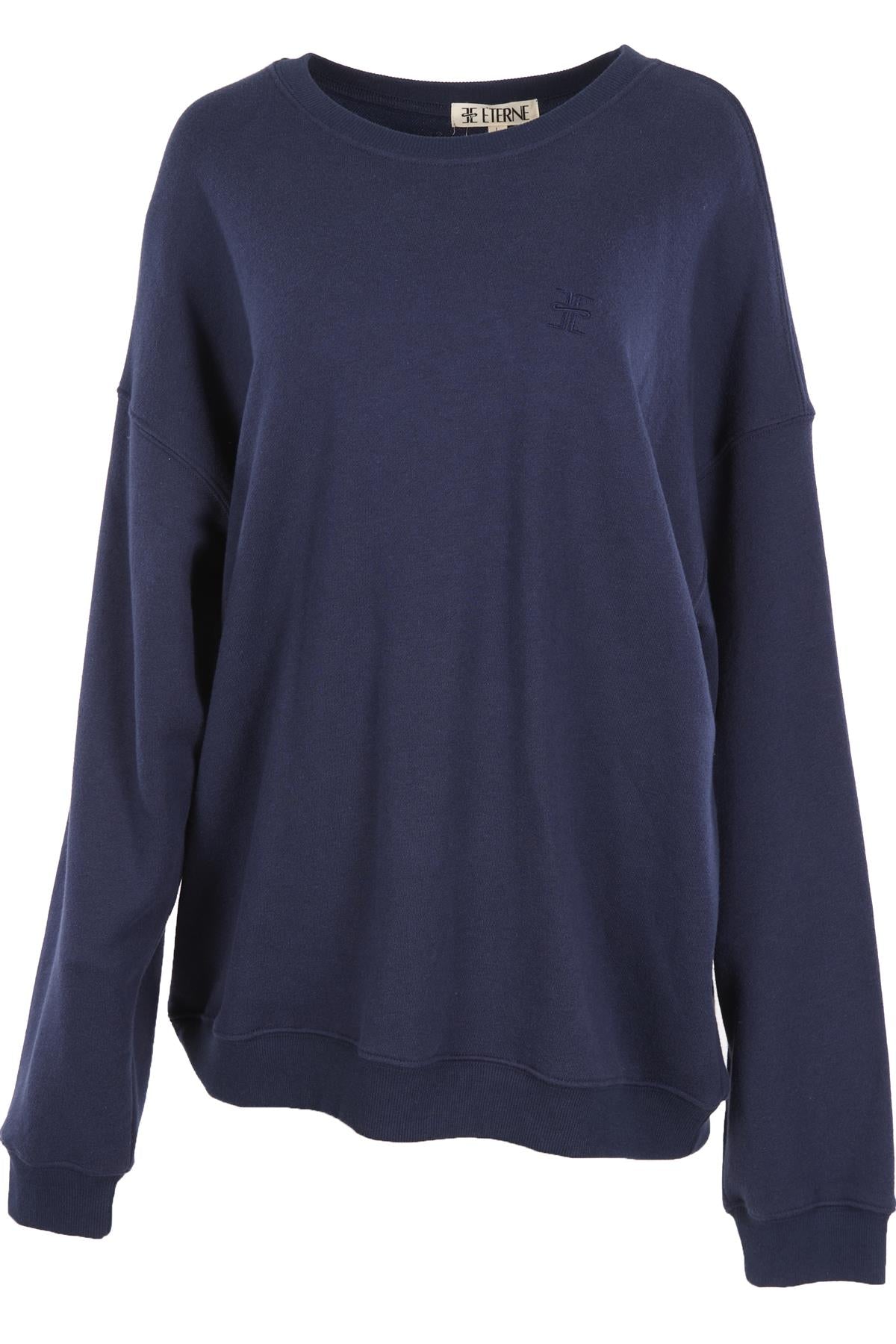 ETERNE NAVY COTTON SWEATSHIRT LARGE