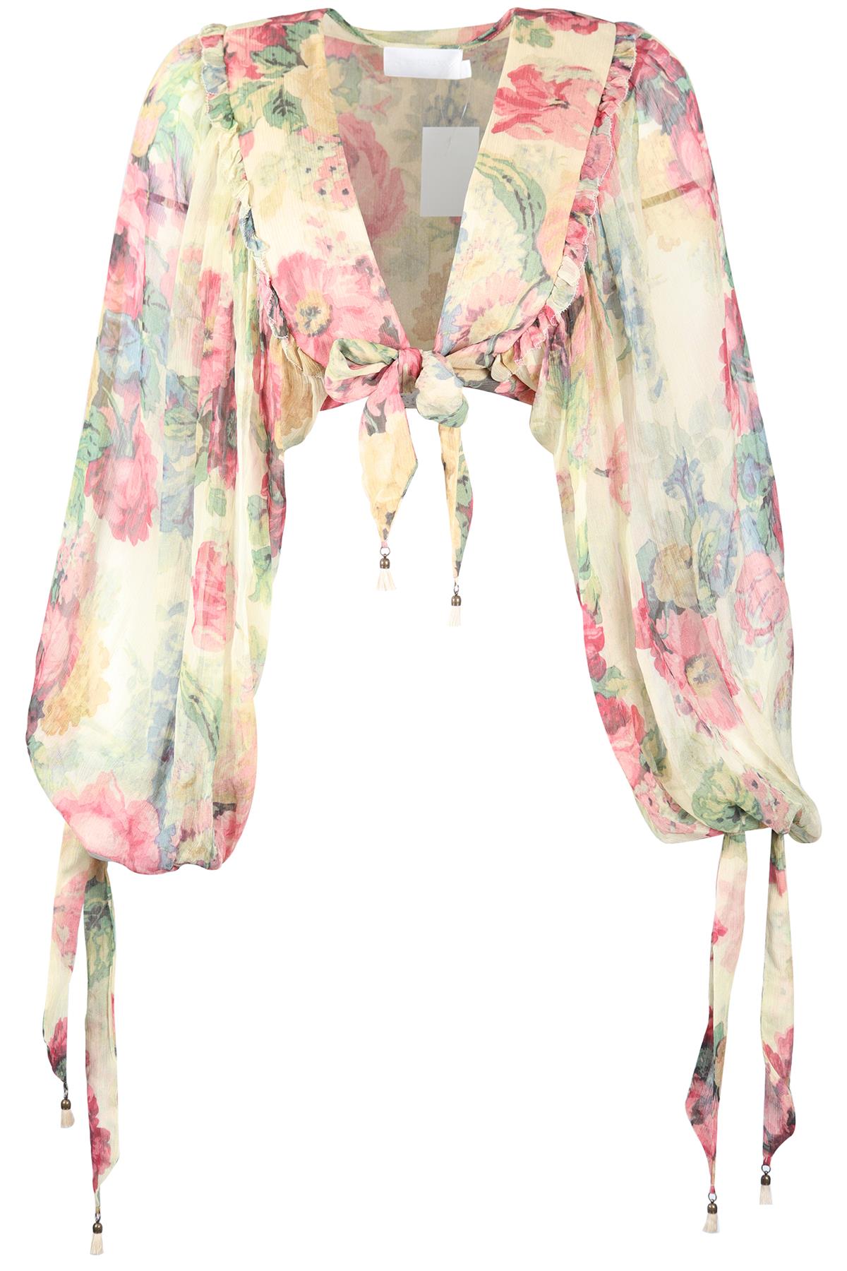 ZIMMERMANN CROPPED SILK TOP UK 14