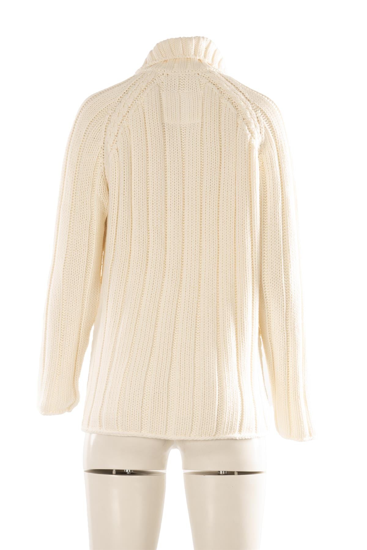 FRANK & EILEEN IVORY COTTON CARDIGAN SMALL